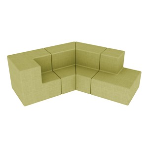 Shapes Series II Vinyl Block Seating Set - J Shape - Green Crosshatch