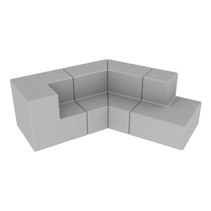 Shapes Series II Vinyl Block Seating Set - J Shape - Light Gray Smooth Grain