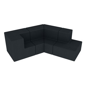 Shapes Series II Vinyl Block Seating Set - J Shape - Navy Crosshatch