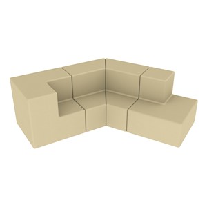 Shapes Series II Vinyl Block Seating Set - J Shape - Sand Smooth Grain