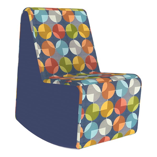 Shapes Series II Designer Soft Seating Rocker - Compass Center, Navy Sides