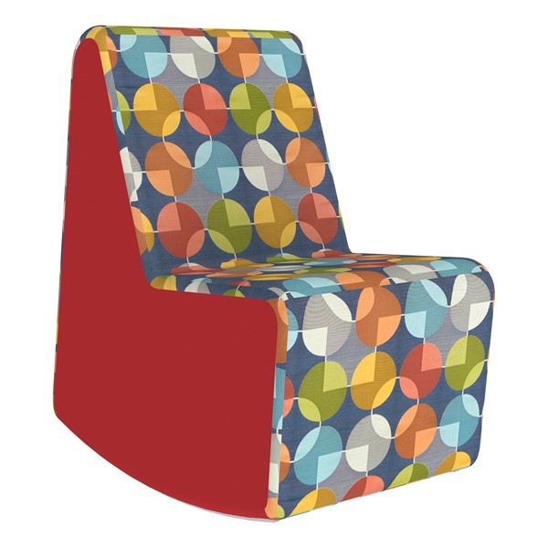 Shapes Series II Designer Soft Seating Rocker - Compass Center, Red Sides