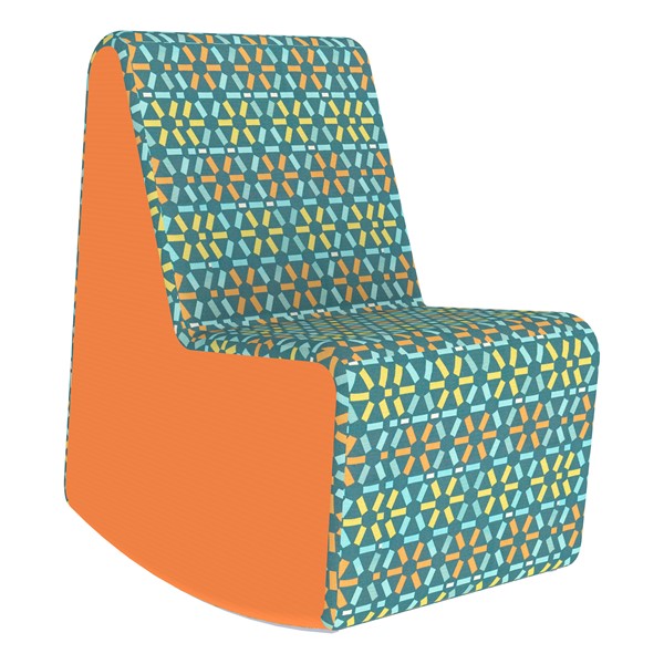 Shapes Series II Designer Soft Seating Rocker - Atomic Center, Orange Sides
