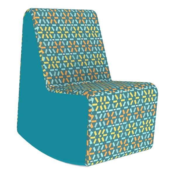 Shapes Series II Designer Soft Seating Rocker - Compass Center, Teal Sides