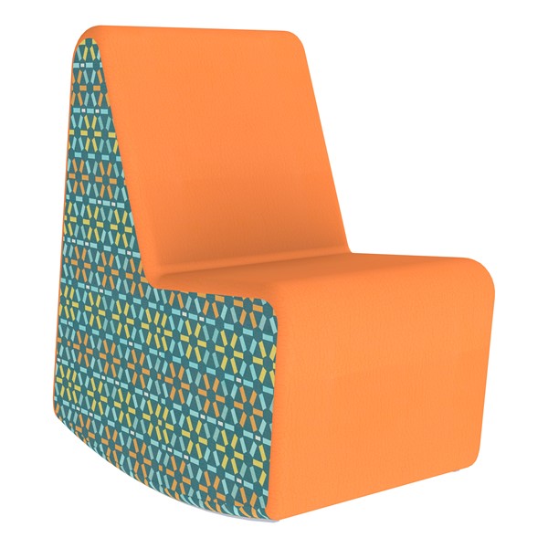 Shapes Series II Designer Soft Seating Rocker - Orange Center, Atomic Sides