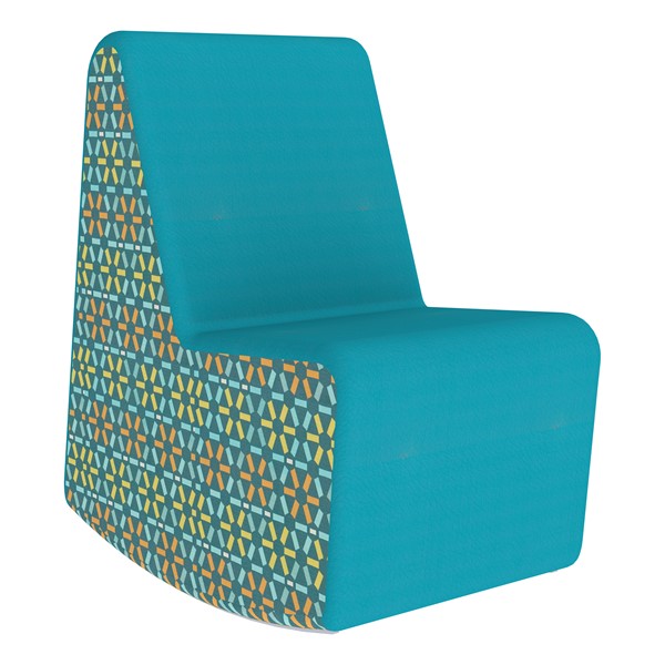 Shapes Series II Designer Soft Seating Rocker - Navy Center, Atomic Sides