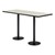 Rectangle Pedestal Bar-Height Café Table w/ Round Base