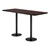 Rectangle Pedestal Bar-Height Café Table w/ Round Base