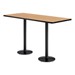 Rectangle Pedestal Bar-Height Café Table w/ Round Base