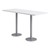 Rectangle Pedestal Bar-Height Café Table w/ Round Base