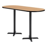 Racetrack Pedestal Bar-Height Café Table