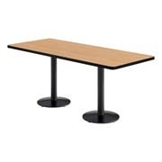 Rectangle Pedestal Café Table w/ Round Base
