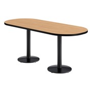 Racetrack Pedestal Café Table w/ Round Base