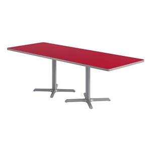 Rectangle Pedestal Café Table w/ X Base