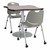 Square Wave Pedestal Café Table - 3 Tables & 6 Chairs