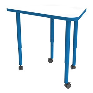 Shapes Accent Series Trapezoid Collaborative Table w/ Whiteboard Top - Brilliant Blue