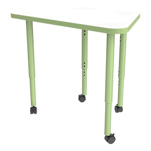 Shapes Accent Series Trapezoid Collaborative Table w/ Whiteboard Top - Green Apple