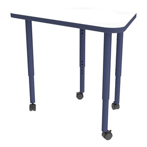 Shapes Accent Series Trapezoid Collaborative Table w/ Whiteboard Top - Navy