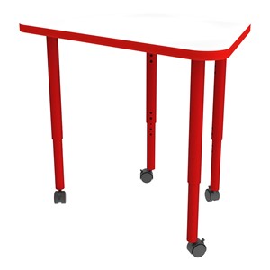 Shapes Accent Series Trapezoid Collaborative Table w/ Whiteboard Top - Red