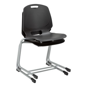 Academic Cantilever Stacking Chair - Black, stacked