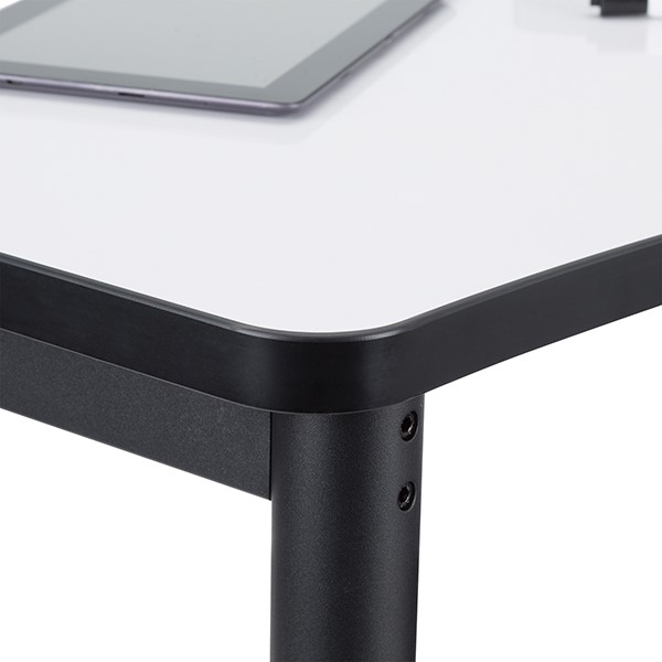 Profile Series Right Curve Mobile Whiteboard Stacking Collaborative Desk - Edge Band