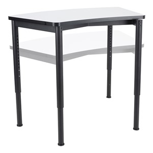 Profile Series Right Curve Mobile Whiteboard Stacking Collaborative Desk - Adjustability