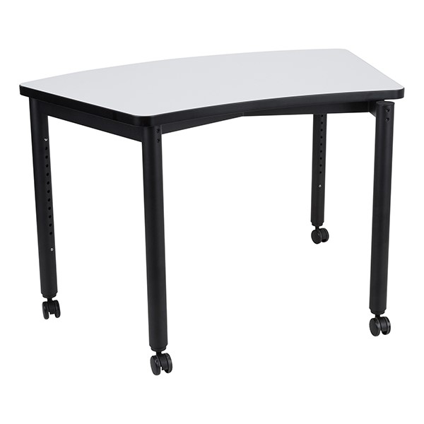 Profile Series Right Curve Mobile Whiteboard Stacking Collaborative Desk