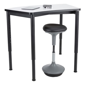 Profile Series Right Curve Mobile Whiteboard Stacking Collaborative Desk