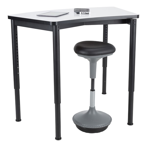 Profile Series Right Curve Mobile Whiteboard Stacking Collaborative Desk