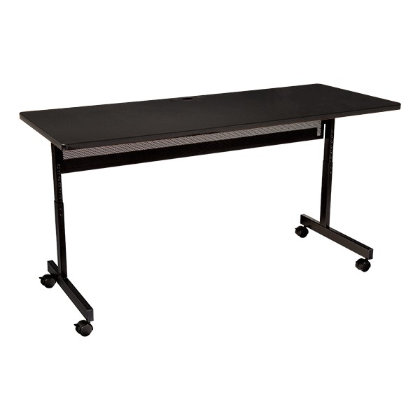 Adjustable-Height Computer Desk w/ Electrical  & USB Option (24" W x 72" L) - Black