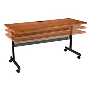 Adjustable-Height Computer Desk w/ Electrical & USB Option - Cherry adjustable