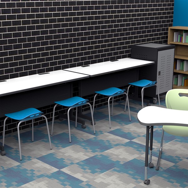 Merit Series III Flip-Top Whiteboard Training Table w/ Electric
