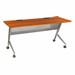 Heavy-Duty Mobile Computer Table w/ Electric (24" W x 60" L) - Cherry
