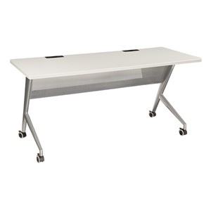 Heavy-Duty Mobile Computer Table w/ Power & USB Option (24" W x 60" L) - Gray