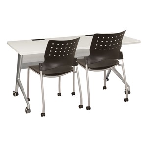 Heavy-Duty Mobile Computer Table w/ Power & USB Option (24" W x 60" L) - Chairs not included