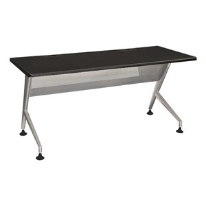 Heavy-Duty Mobile Computer Table w/ Power & USB Option (24" W x 72" L) - Black w/ Black Glides