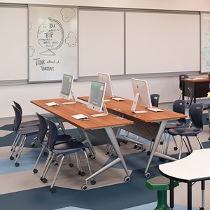 Heavy-Duty Mobile Computer Table w/ Power & USB Option
