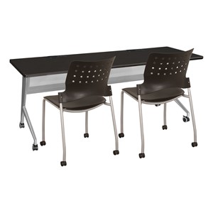 Heavy-Duty Mobile Computer Table w/ Electric (24" W x 72" L) w/ Ballard Mobile Chairs (not included)