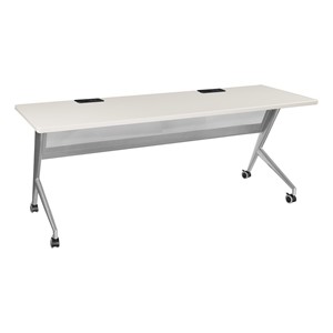 Heavy-Duty Mobile Computer Table w/ Electric (24" W x 72" L) - Gray