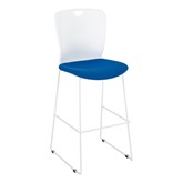 Edison Upholstered Sled-Based Bar-Height Café Chair