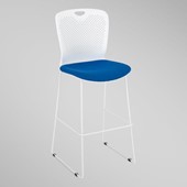 Edison Upholstered Sled-Based Bar-Height Café Chair