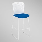 Edison Upholstered Sled-Based Bar-Height Café Chair