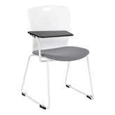 Edison Upholstered Sled-Base Tablet Arm Chair