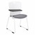 Edison Upholstered Sled-Base Tablet Arm Chair with Graphite Cushion