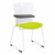 Edison Upholstered Sled-Base Tablet Arm Chair with Apple Green Cushion
