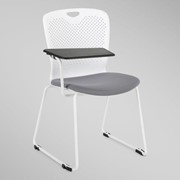 Edison Upholstered Sled-Base Tablet Arm Chair