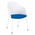Edison Upholstered Cove Chair with Brilliant Blue Seat Cushion