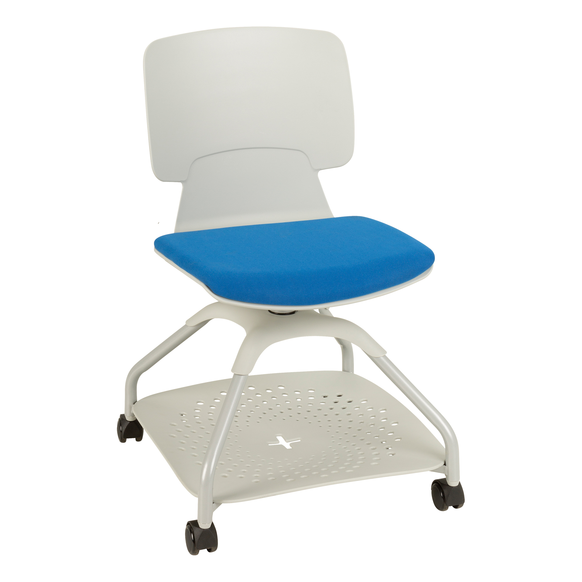 Edison Upholstered Mobile Pod Chair - Cobalt Blue w/ Gray Frame
