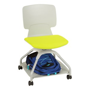 Edison Upholstered Mobile Pod Chair - Green Apple Seat w/ Gray Frame