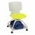 Edison Upholstered Mobile Pod Chair - Green Apple Seat w/ Gray Frame